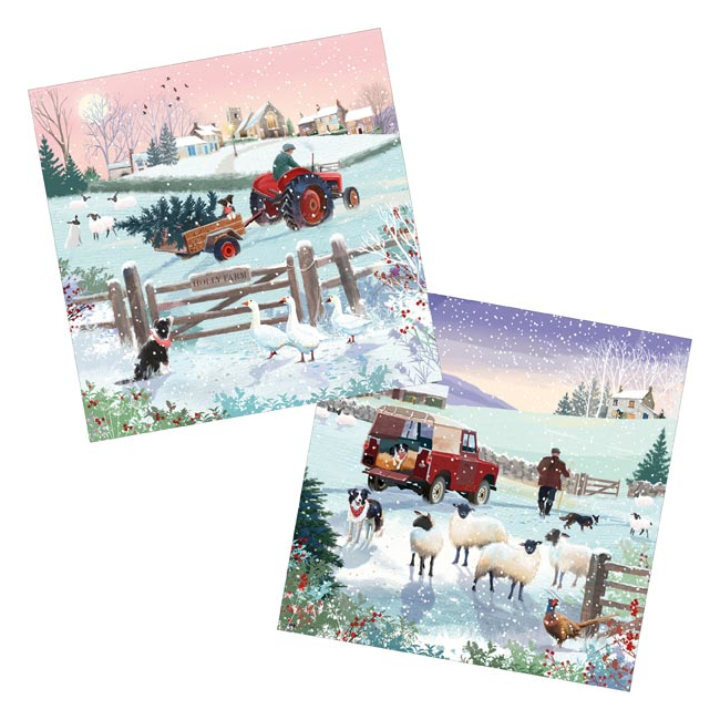 Julkort Otter House Christmas On The Farm 10-pack