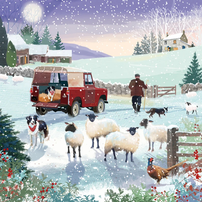 Julkort Otter House Christmas On The Farm 10-pack - 3