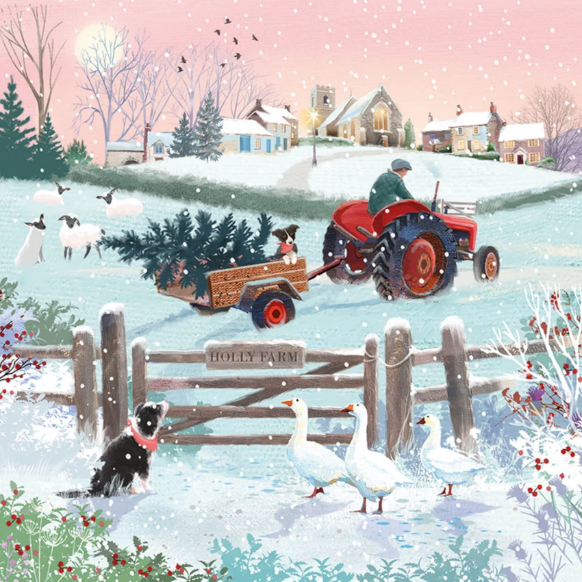 Julkort Otter House Christmas On The Farm 10-pack - 2