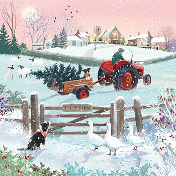 Julkort Otter House Christmas On The Farm 10-pack