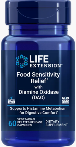 Life Extension Food Sensitivity Relief with Diamine Oxidase (DAO) 