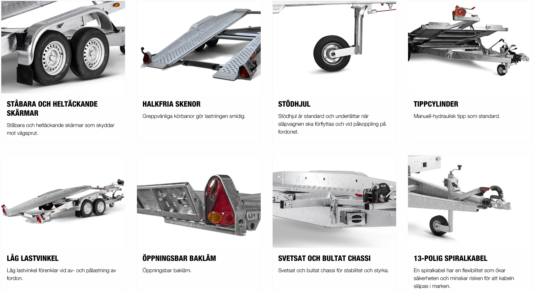 Hyr biltransportsläp, totalvikt 2500 kg, lastvikt 1870 kg - 4