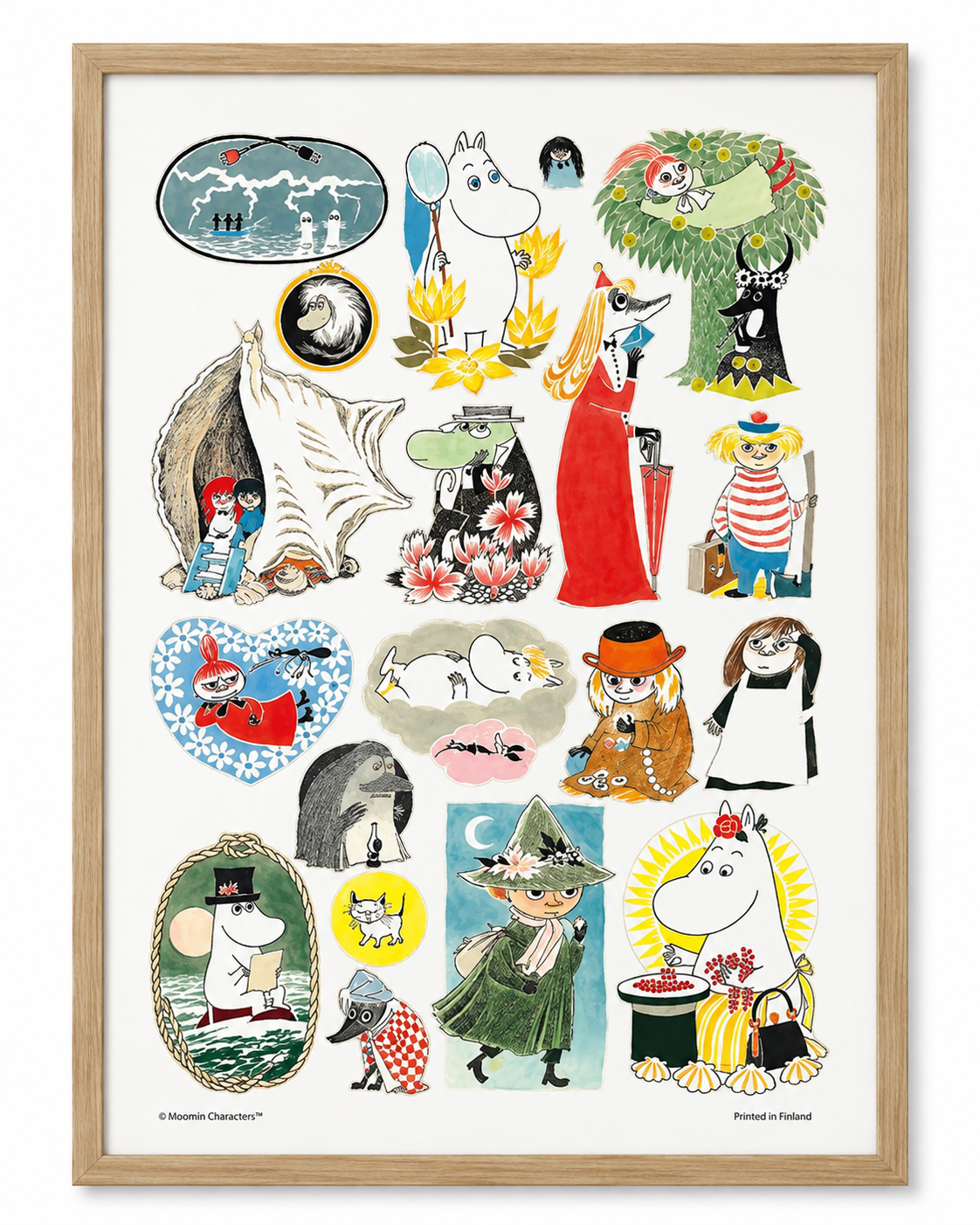 Mumin poster – Klassiska Muminfigurer 24 × 30 cm