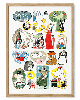 Mumin poster – Klassiska Muminfigurer 24 × 30 cm