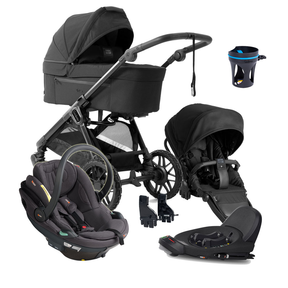 Emmaljunga Sento Pro - Black Edition - inkl BeSafe Go Beyond2 Babyskydd, bas och mugghållare - Black Friday Deal