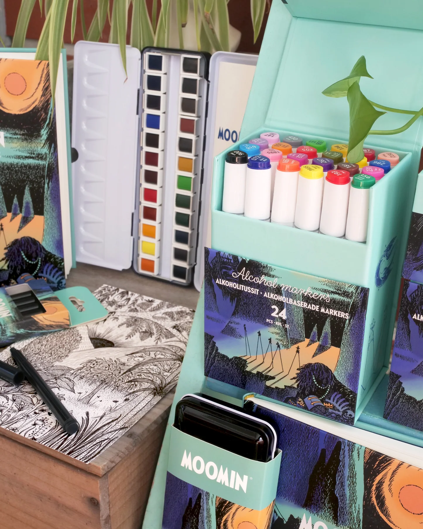 Mumin Tuschpennor, Dubbelsidiga markers 24 st i snygg förpackning - 2