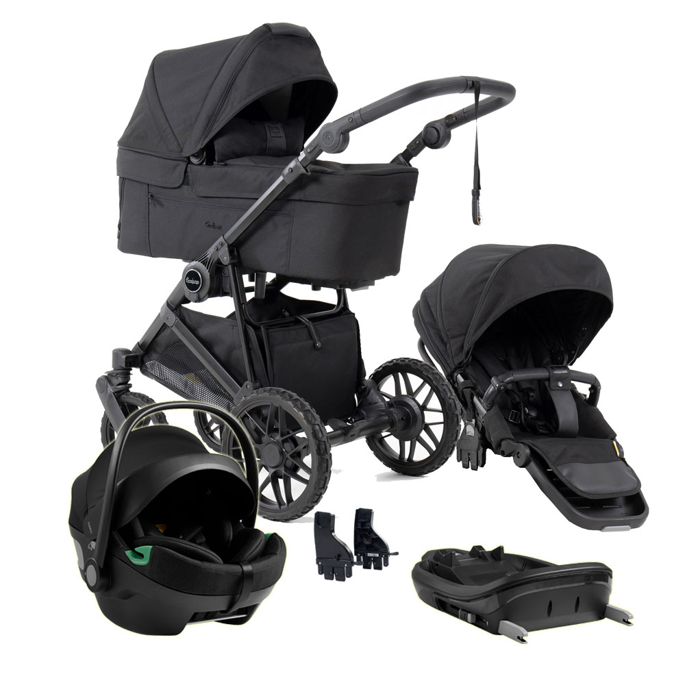 Emmaljunga Super Sonic - Black Edition - inkl Axkid Gokid Babyskydd och bas - Black Friday Deal
