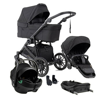 Emmaljunga Super Sonic - Black Edition - inkl Axkid Gokid Babyskydd och bas - Black Friday Deal