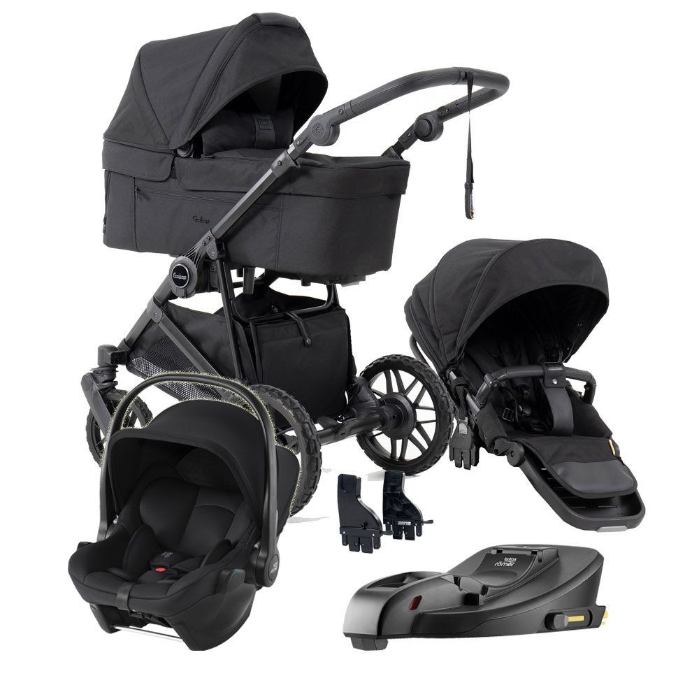 Emmaljunga Super Sonic - Black Edition - inkl Britax Baby-Safe Core Babyskydd och bas - Black Friday Deal