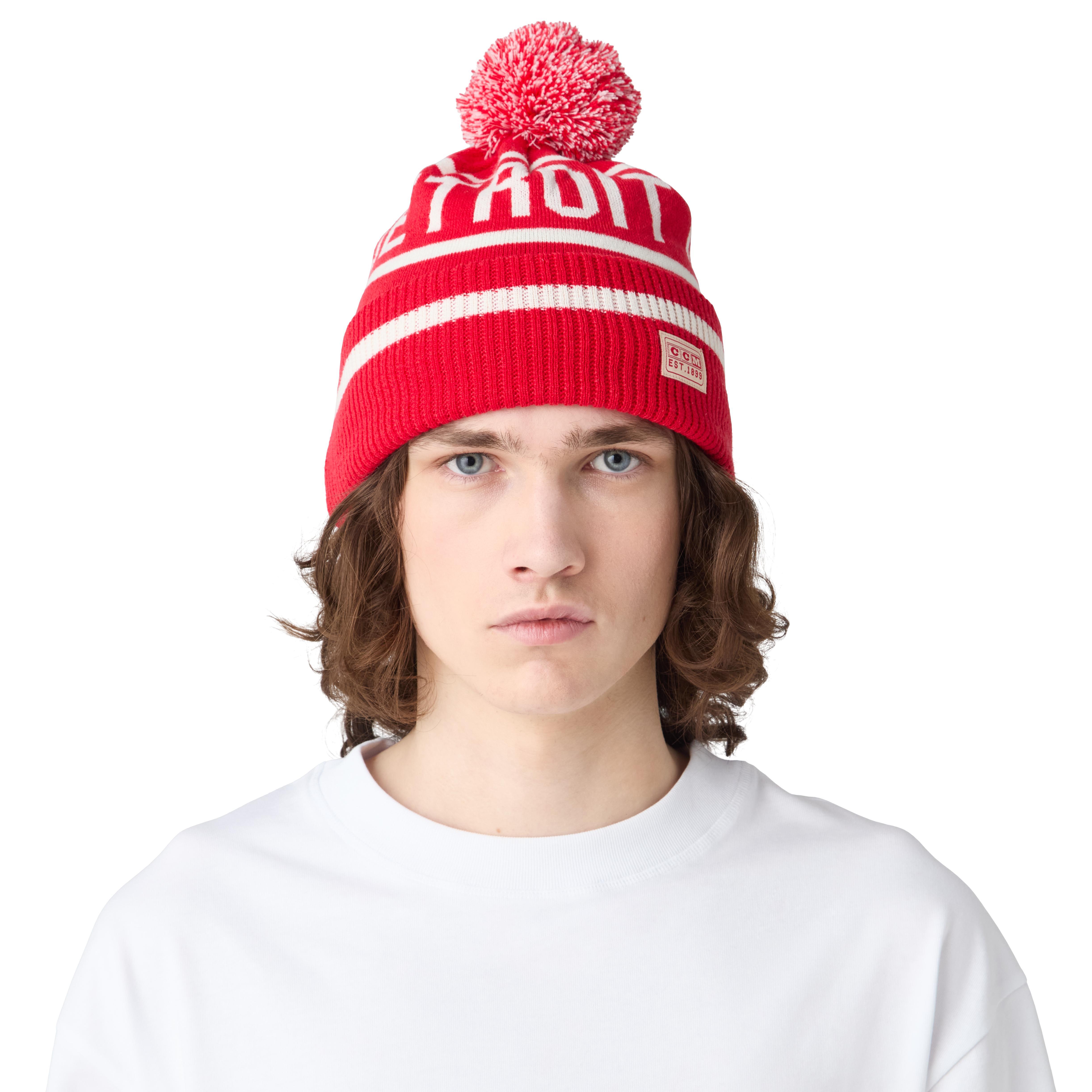 CCM Detroit Fleeced Pom Knit Sr Mössa