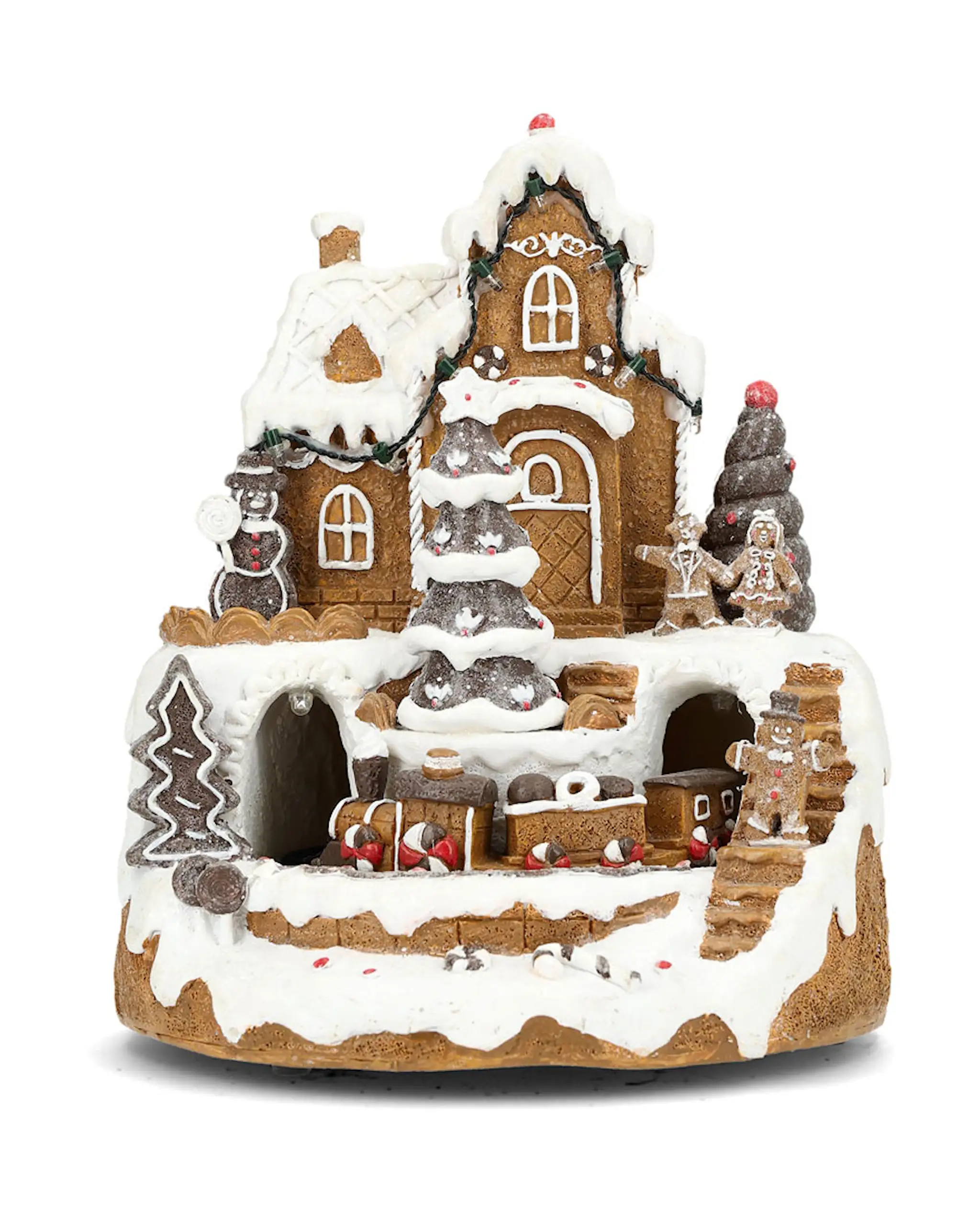 Speldosa / Ljuslykta  Pepparkaksby med tåg