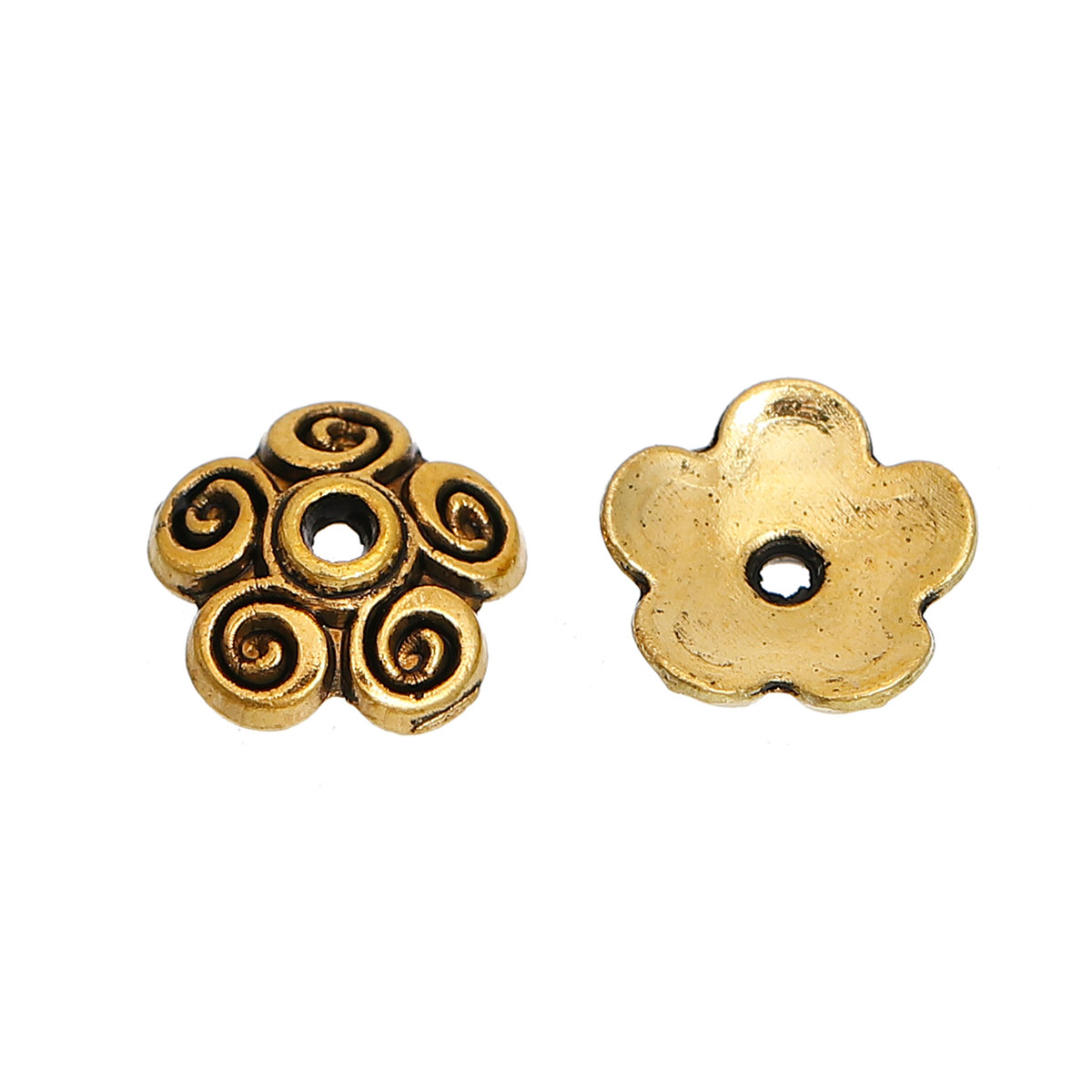 Pärlhattar, Guld, swirl 10mm