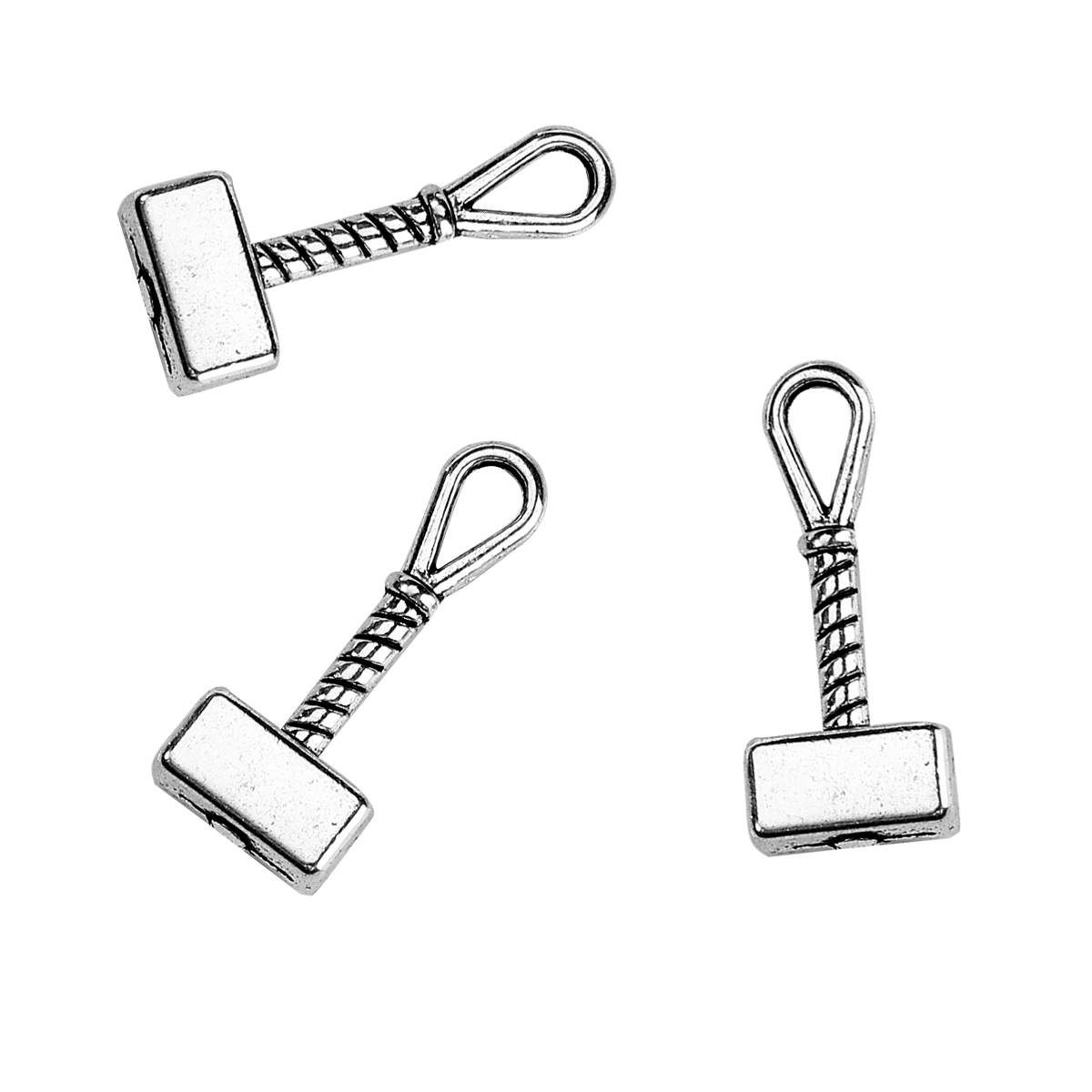 Berlock -  Hammare 3 D silver