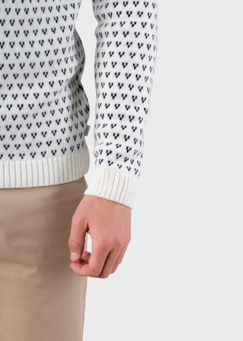 Klitmöller Collective Hugo Stickad Tröja Cream/Navy (Merinoull) - 5