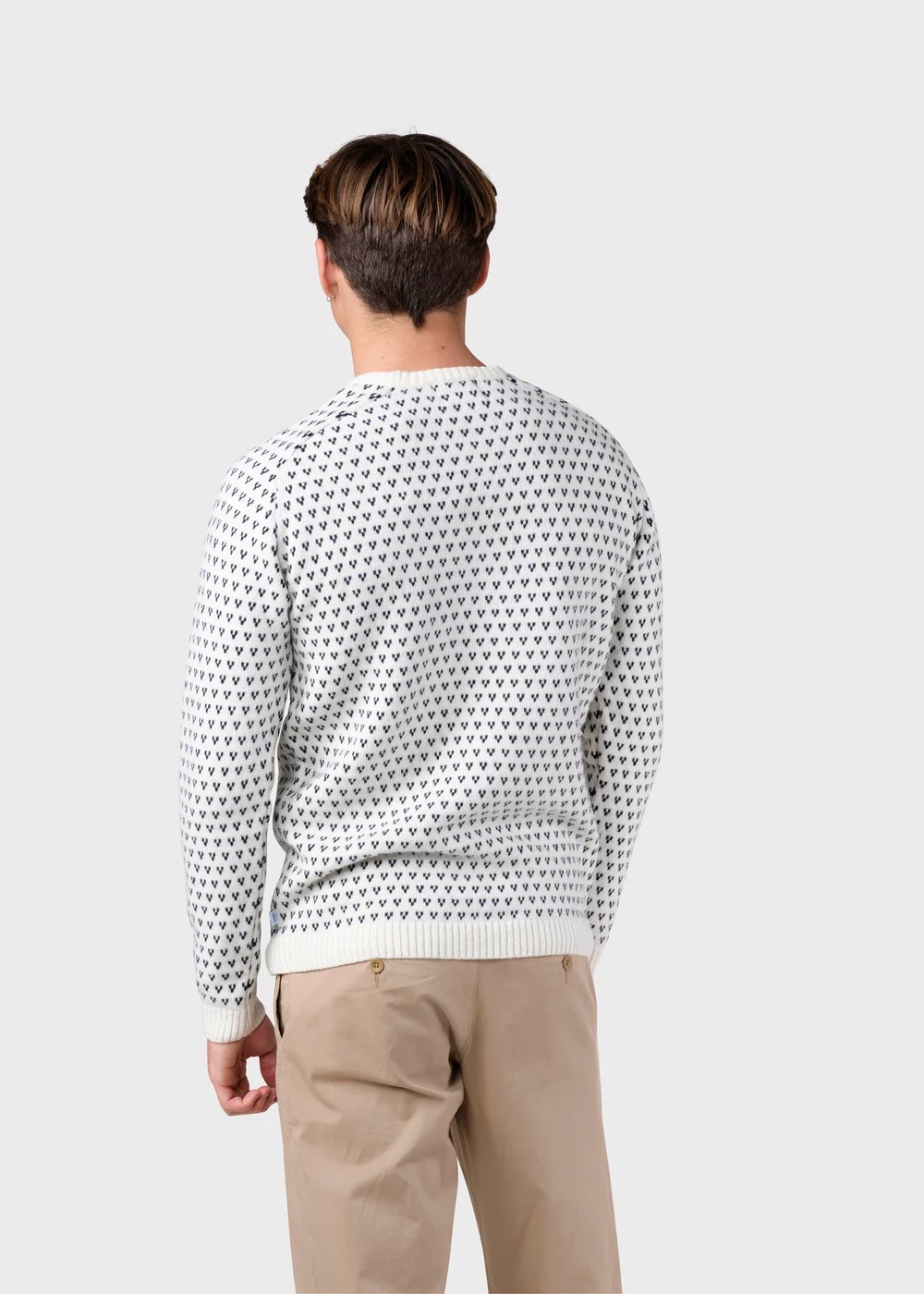 Klitmöller Collective Hugo Stickad Tröja Cream/Navy (Merinoull) - 2