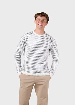 Klitmöller Collective Hugo Stickad Tröja Cream/Navy (Merinoull)