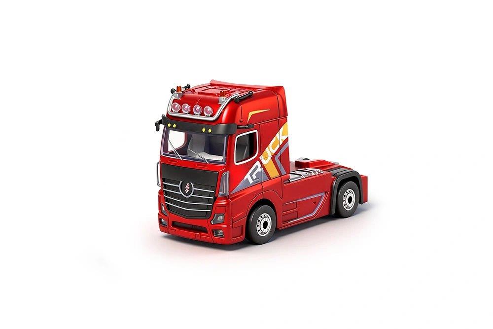 WL 6408 Lastbil med Trailer 1/64 RTR Röd - 2