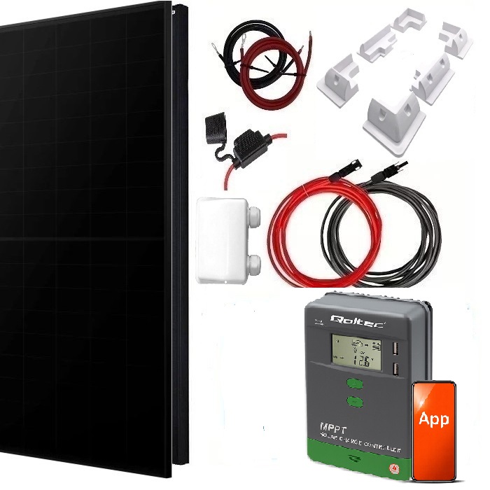 Solpanelspaket Solmax 300W med 2 st.150W solpanel med ram och 30A MPPT regulator, Bluetooth, 12/24V, husbil - husvagn - båt