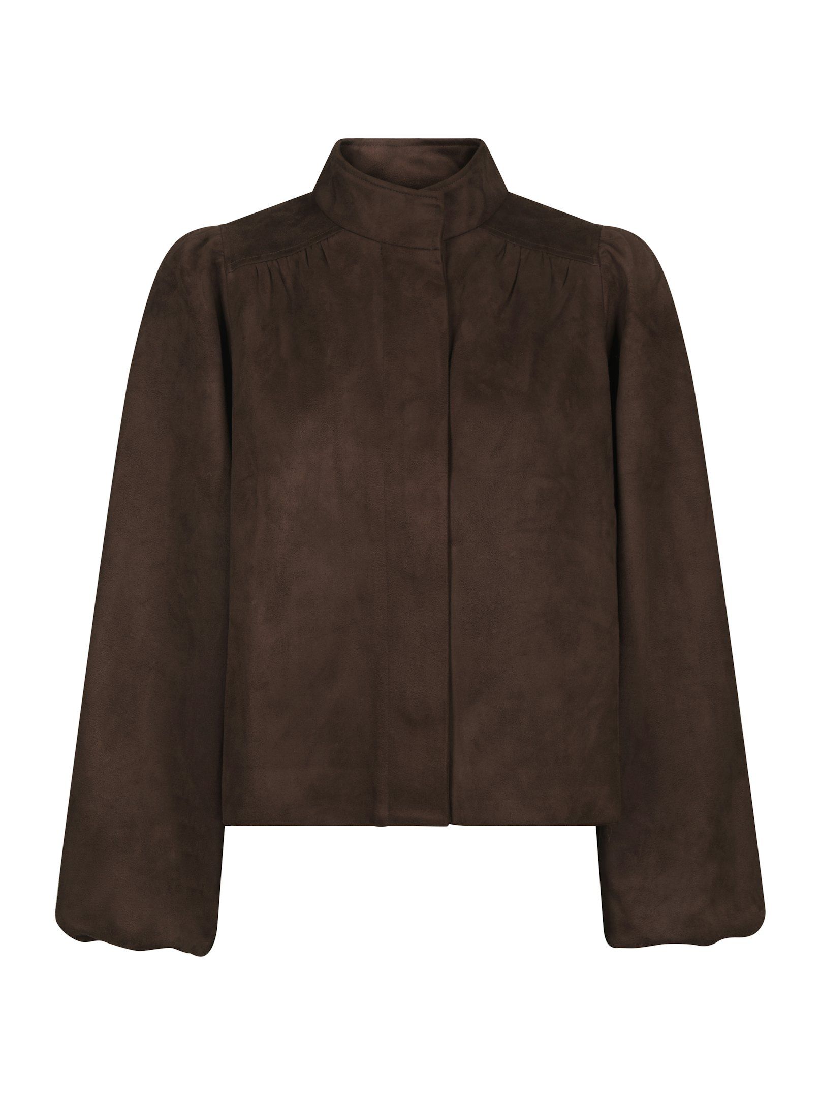 Neo Noir  - Tirsa Faux Suede Jacket Dark Brown - 8