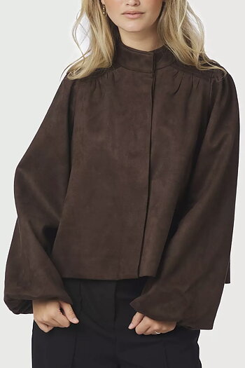 Neo Noir  - Tirsa Faux Suede Jacket Dark Brown
