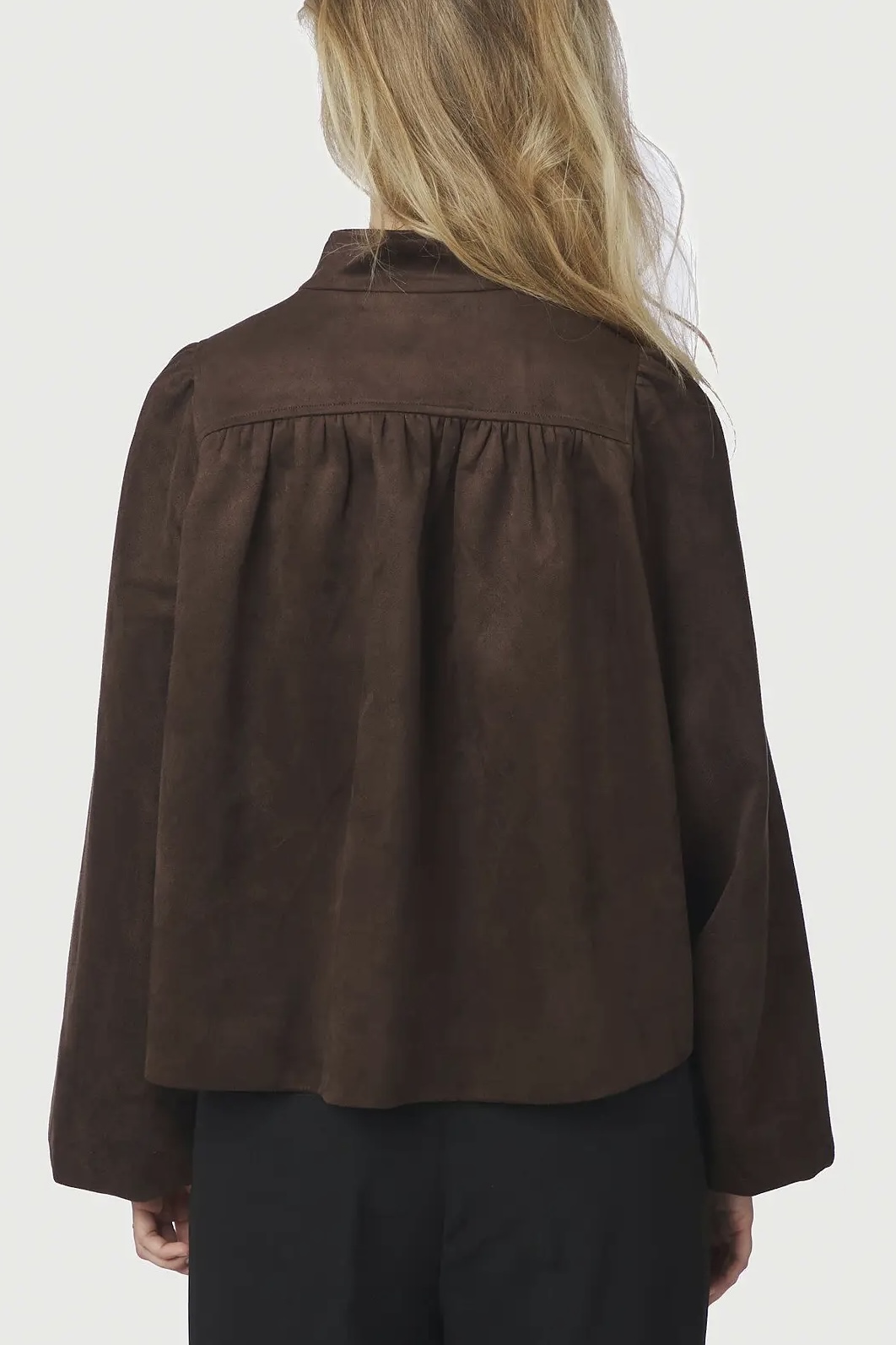 Neo Noir  - Tirsa Faux Suede Jacket Dark Brown - 2
