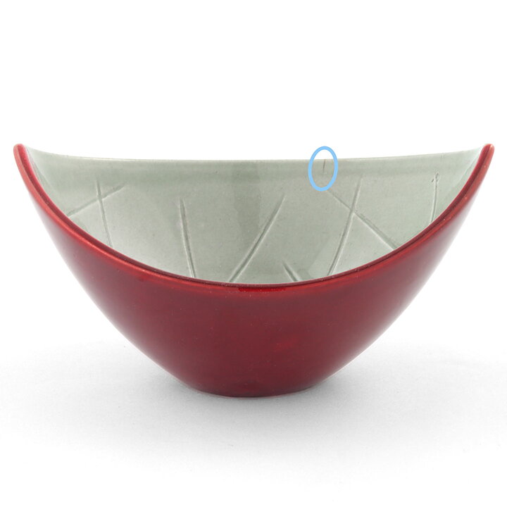 Carl-Harry Stålhane (California 1952) Red/Gray Oval Bowl 15/7 cm