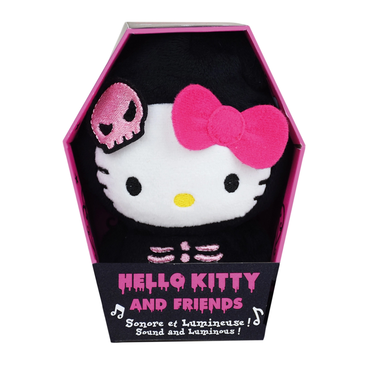 Hello Kitty Halloween Gosedjur med Ljud & Självlysande Skelett 13 cm - 5