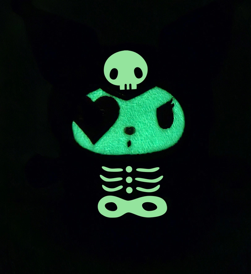 Kuromi Halloween Gosedjur med Ljud Självlysande Skelett 13 cm - 3