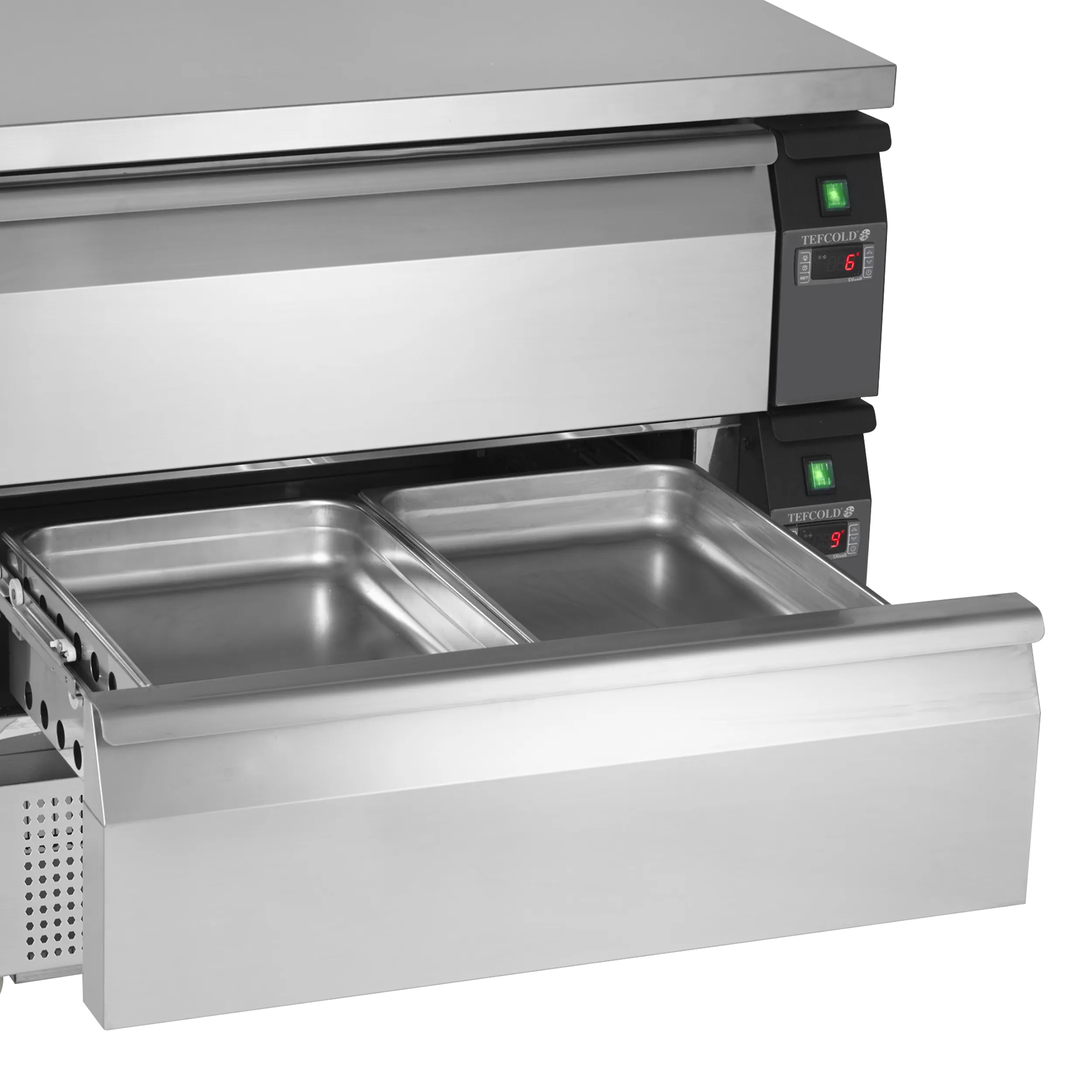 Grill Refrigerator-Freezer Unit with 2 GN 2/1 Drawers, UD2-22, Tefcold - 2