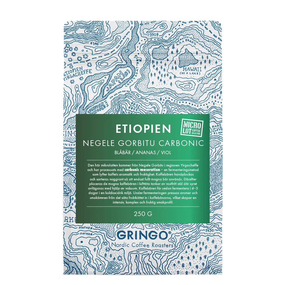 Gringo Nordic - Negele Gorbitu Carbonic - Etiopien - Mellanrostade hela kaffebönor - 250g