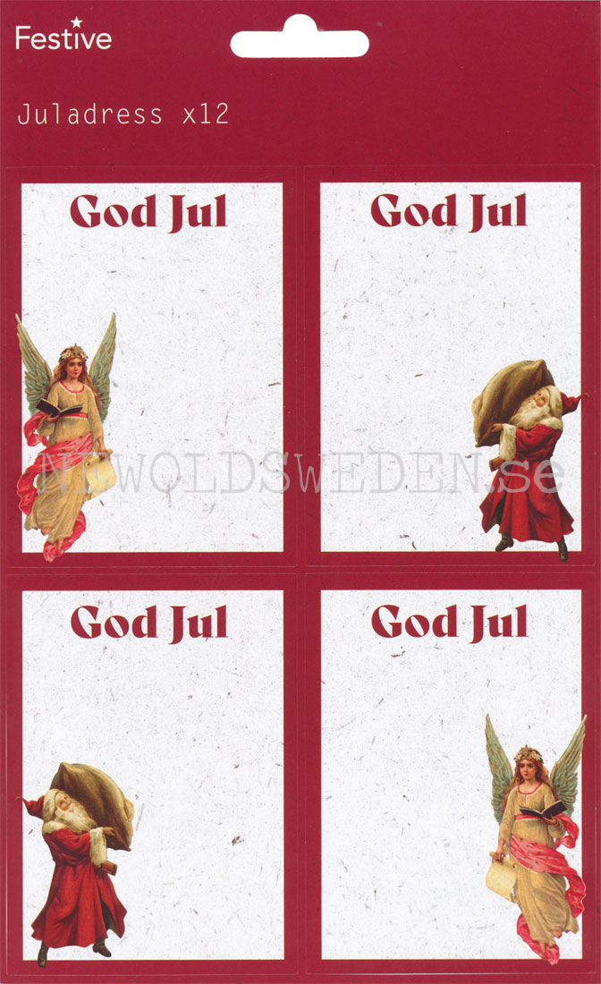 Juladresslapp 12 stycken - LO - 5