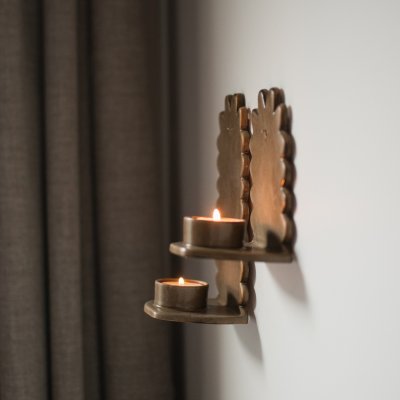 Flowery Wall Candle small - beige - 5