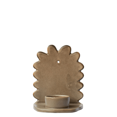 Flowery Wall Candle small - beige