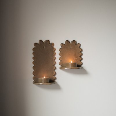Flowery Wall Candle small - beige - 4