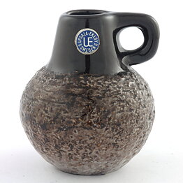Ingrid Atterberg (1960s) Brown/White Swelling Vase with Handle 8 cm #4330-783