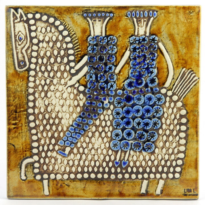 Lisa Larson (Unik 1961) Heartwarming Horsemen Wall Plaque 23 cm <with Box>