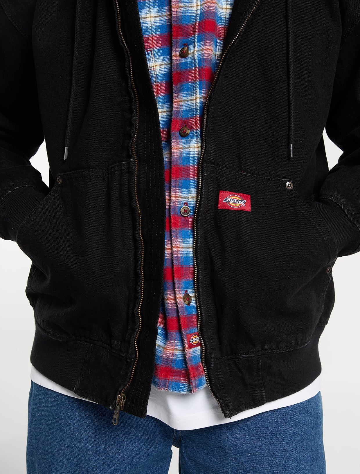 Dickies Lined Denim Hooded Bomberjacka Black - 5