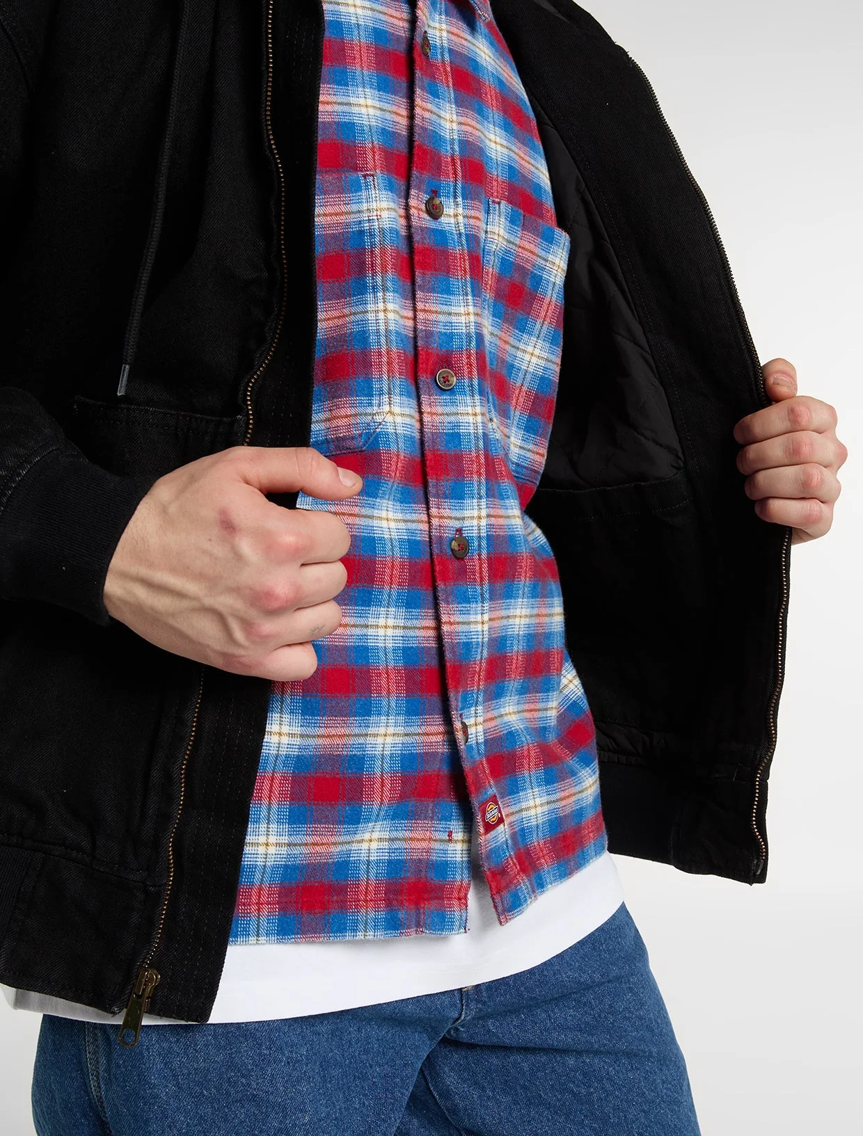 Dickies Lined Denim Hooded Bomberjacka Black - 6