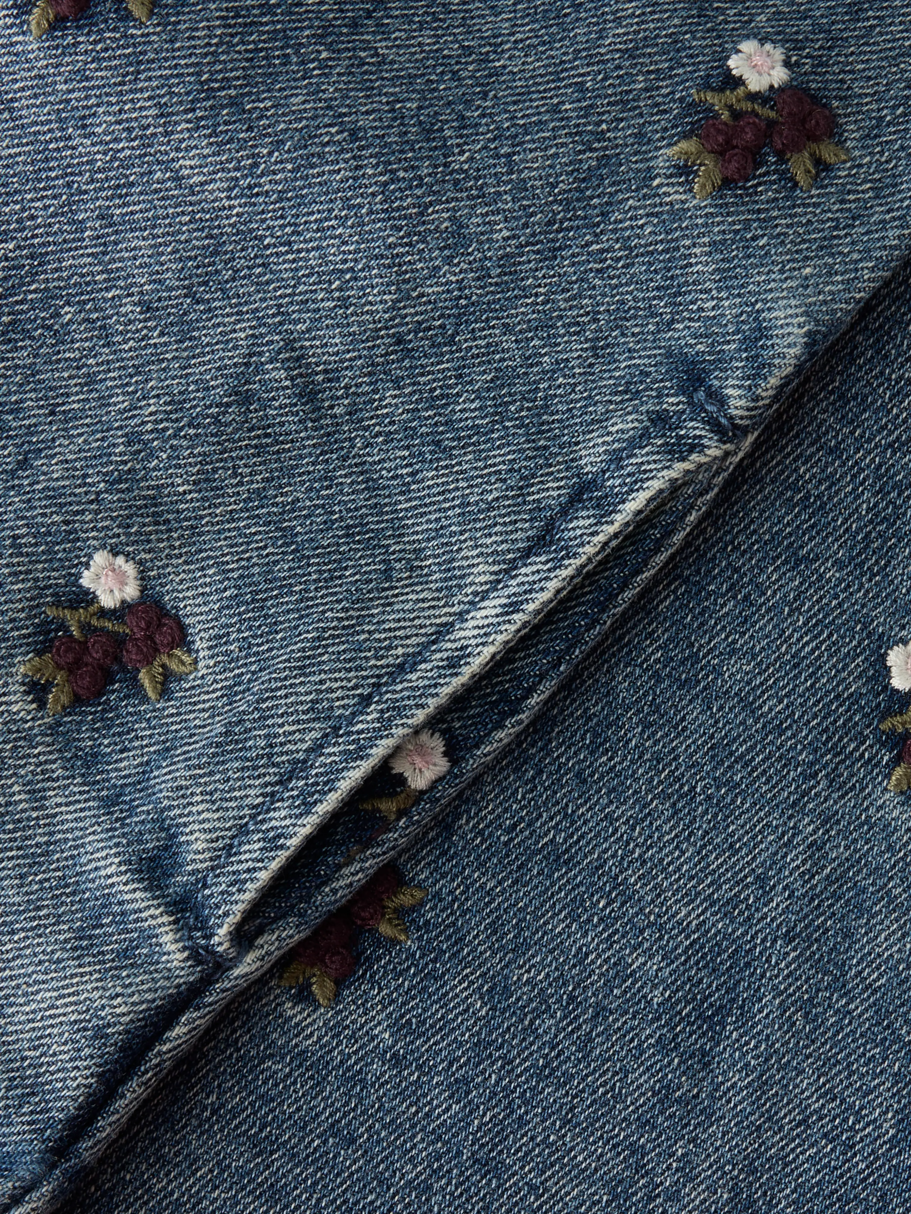 NMFROBERTA DNM SPENCER 6288-SE LIL Dark Blue Denim FLOWER EMB - 5