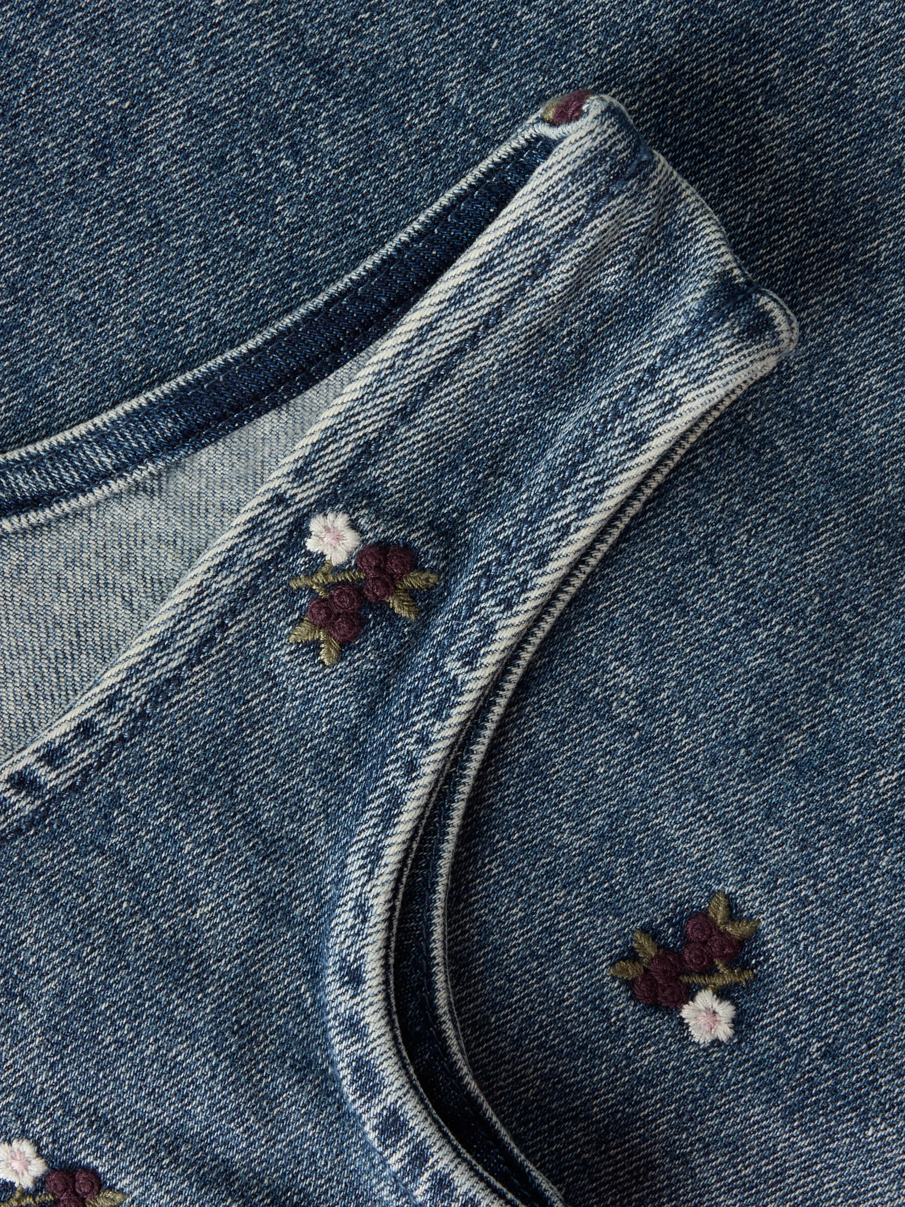 NMFROBERTA DNM SPENCER 6288-SE LIL Dark Blue Denim FLOWER EMB - 4