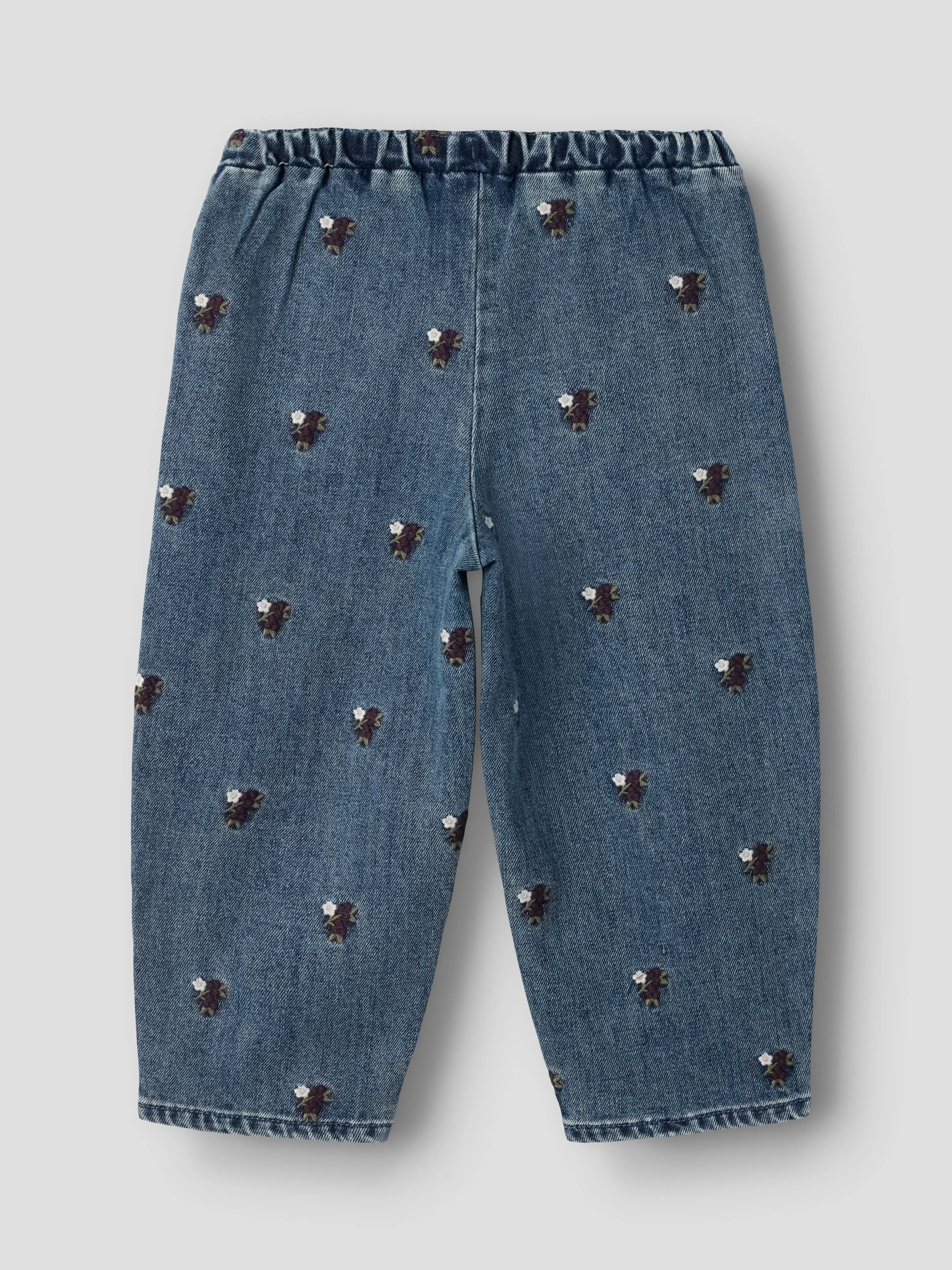 NMFROBERTA BARREL DNM JEANS 6288-SE LIL Dark Blue Denim FLOWER EMB - 3