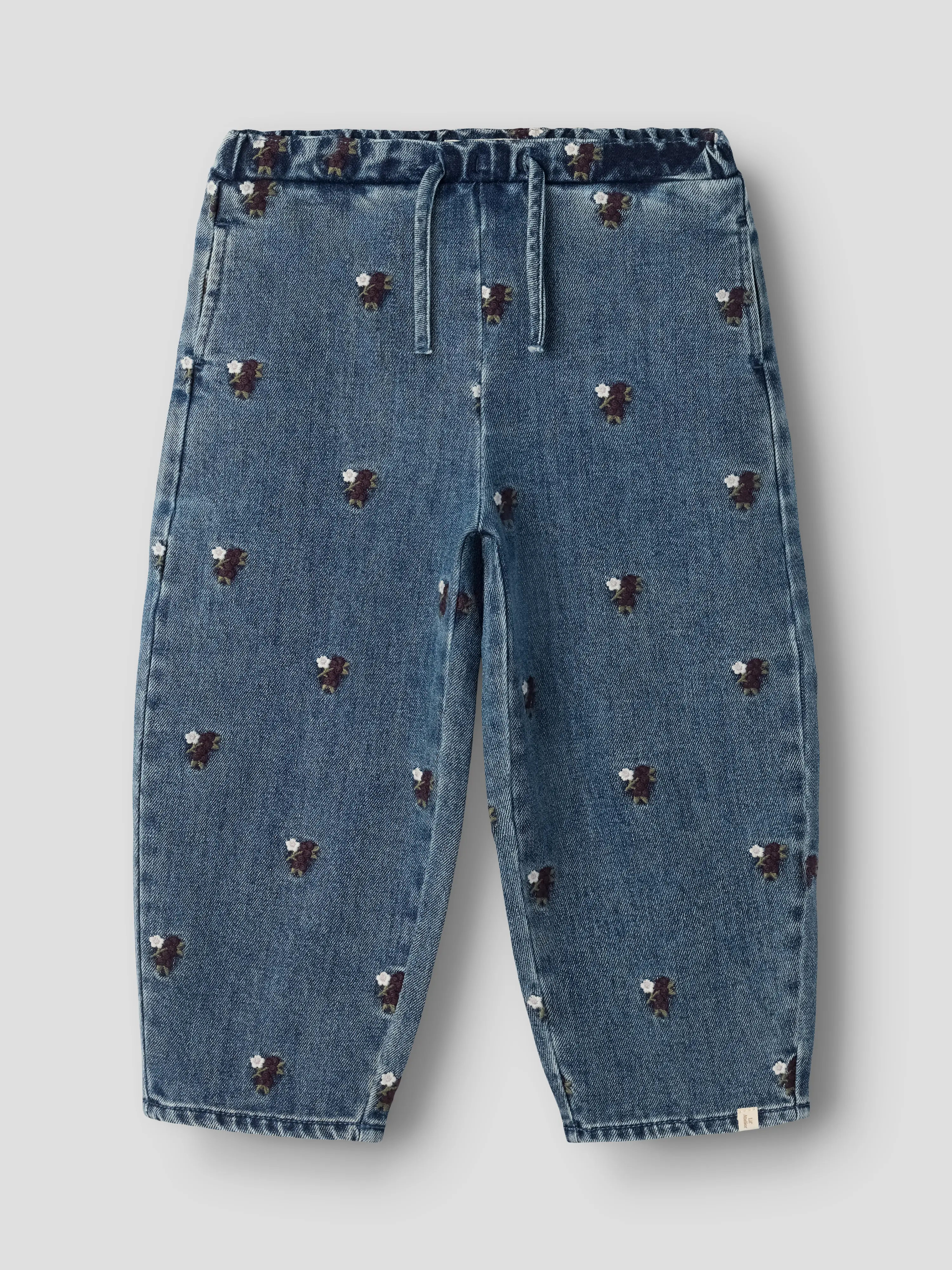 NMFROBERTA BARREL DNM JEANS 6288-SE LIL Dark Blue Denim FLOWER EMB - 2