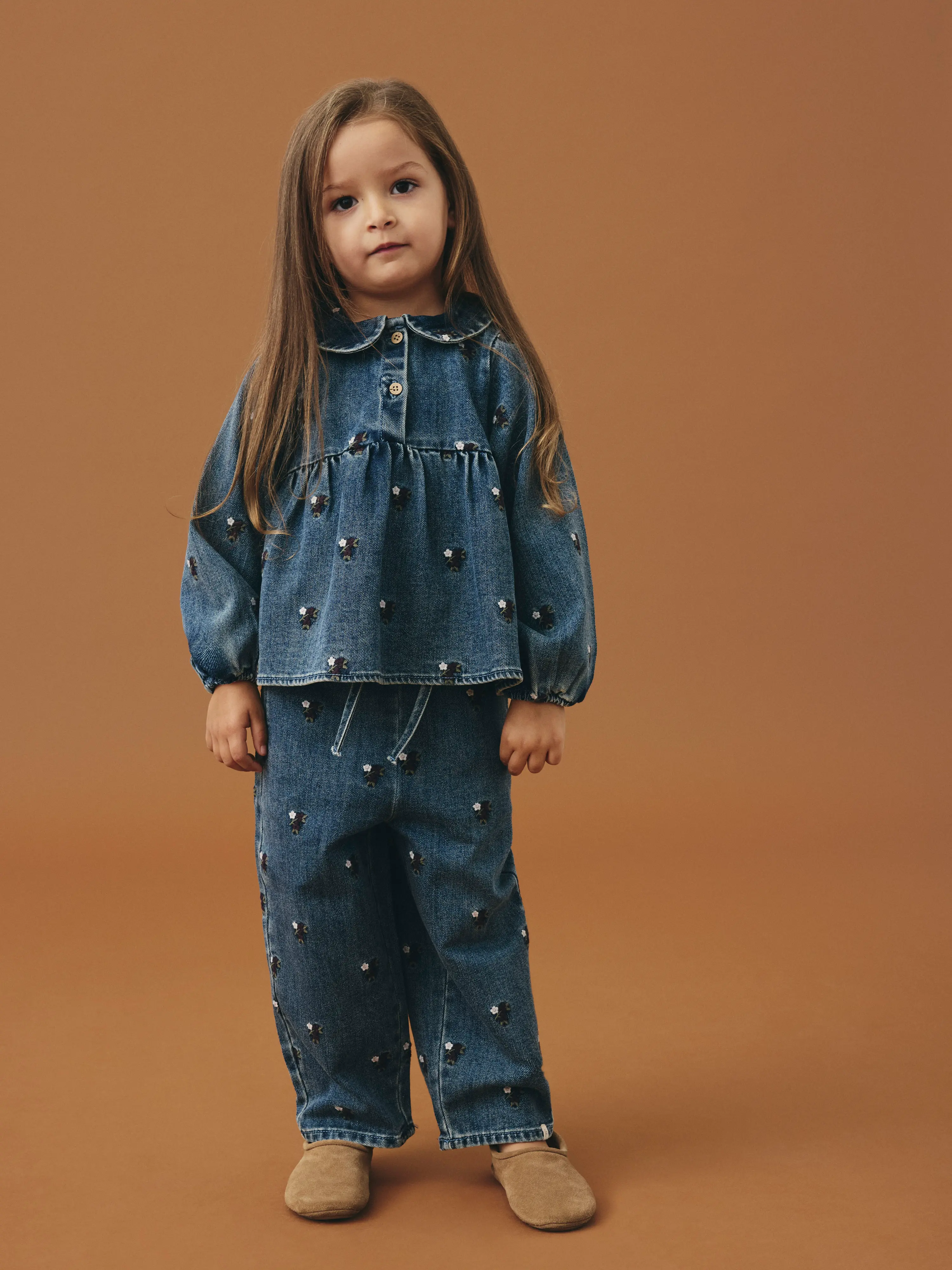 NMFROBERTA LOOSE DNM SHIRT 6288-SE LIL Dark Blue Denim FLOWER EMB - 5