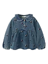 NMFROBERTA LOOSE DNM SHIRT 6288-SE LIL Dark Blue Denim FLOWER EMB