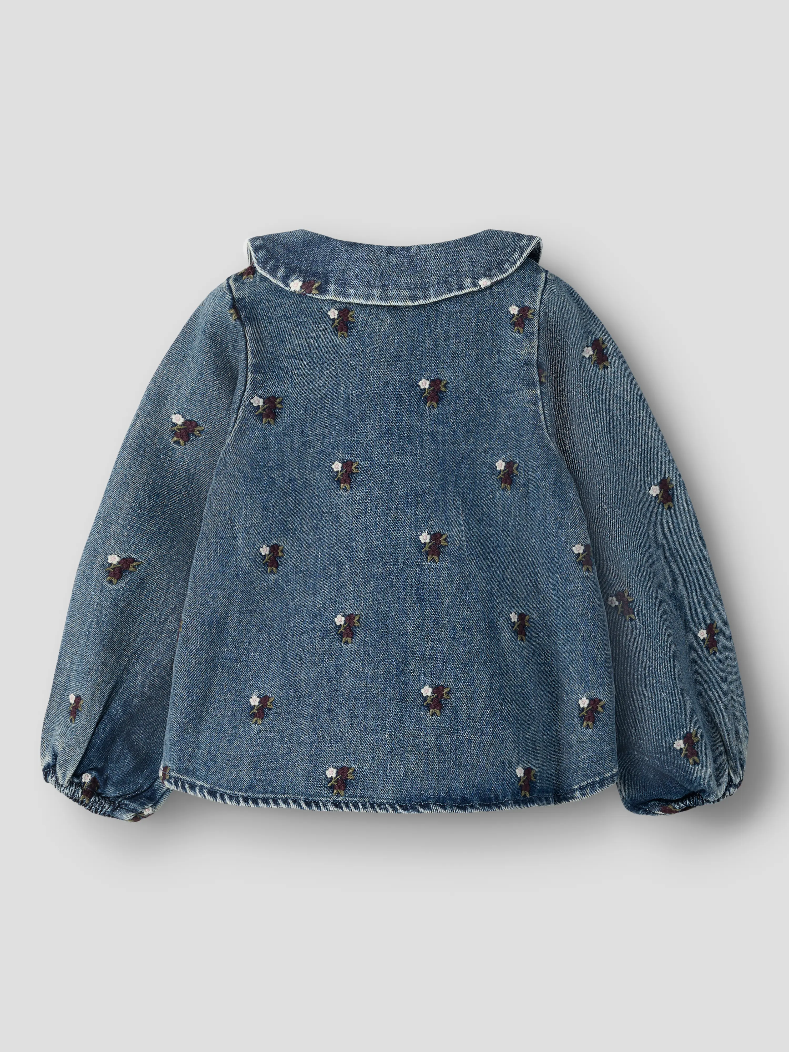 NMFROBERTA LOOSE DNM SHIRT 6288-SE LIL Dark Blue Denim FLOWER EMB - 3