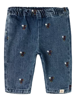 NBFROBERTA LOOSE DNM JEANS 6288-SE LIL Dark Blue Denim FLOWER EMB