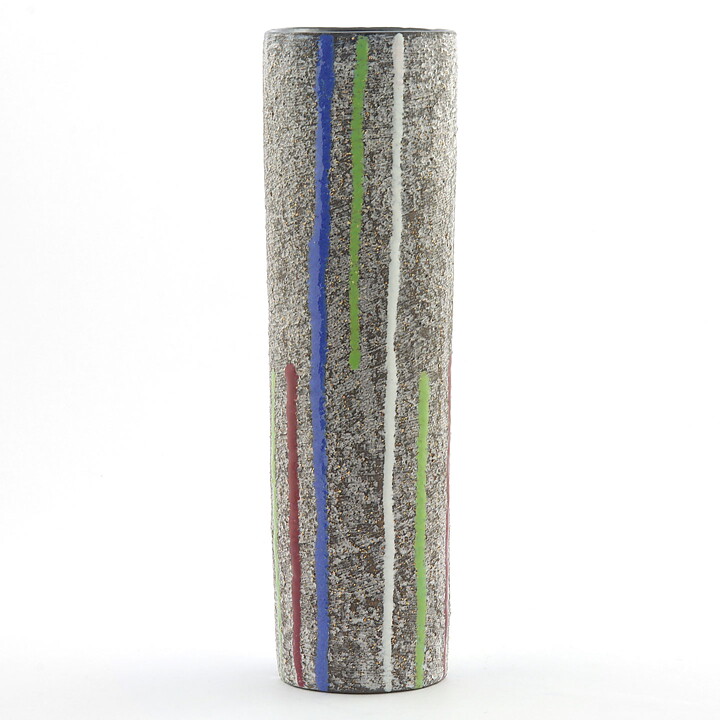 Ingrid Atterberg (Randa 1957) Tall Vase with Colorful Decor 26 cm #3030-542
