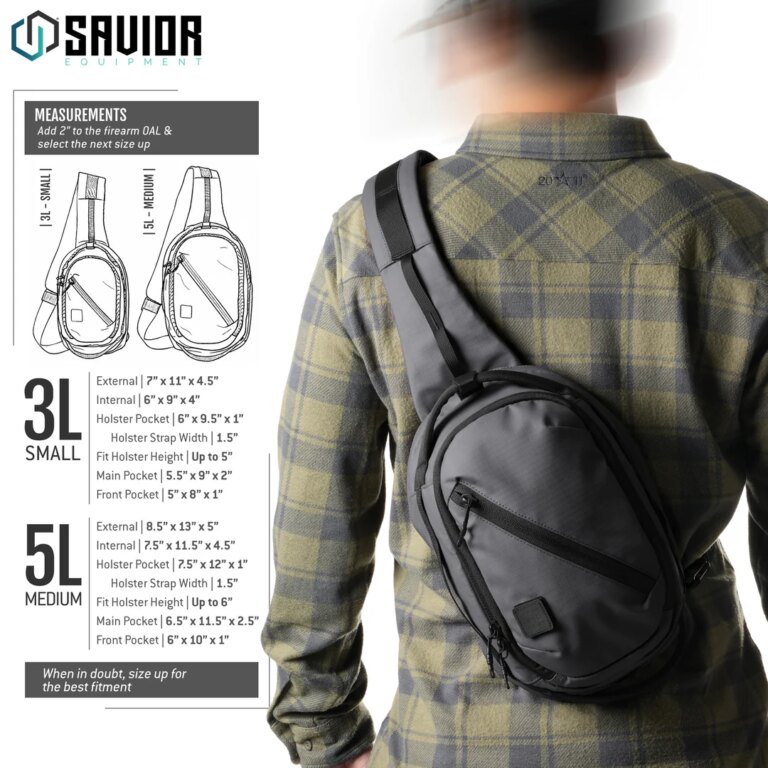 Savior Equipment Obscura CCW Sling Bag 5L Medium - Gray 9