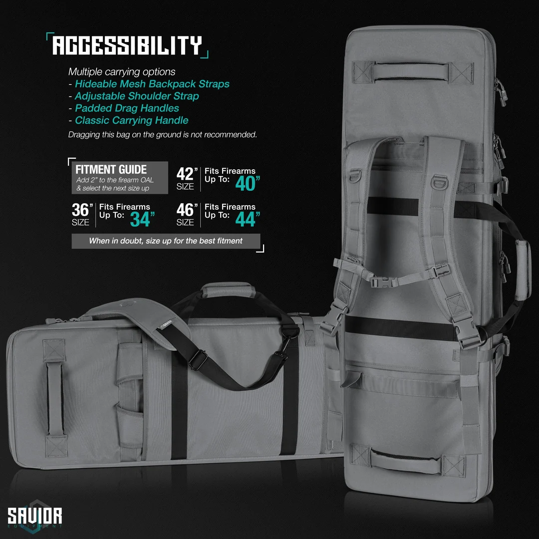Savior Equipment Specialist 46" Double Rifle Case - SW Gray 6