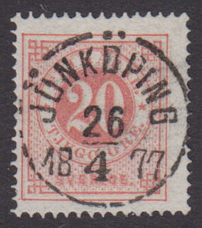 F 23c, 20 öre Ringtyp dubbeltryck prakt ⊙